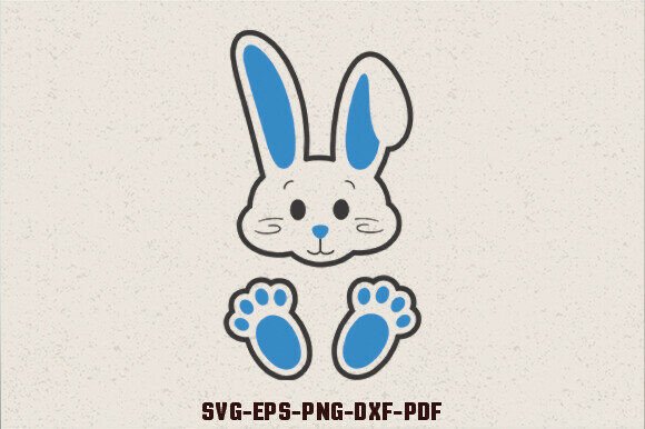 Cute Easter Bunny Ears Paws SVG