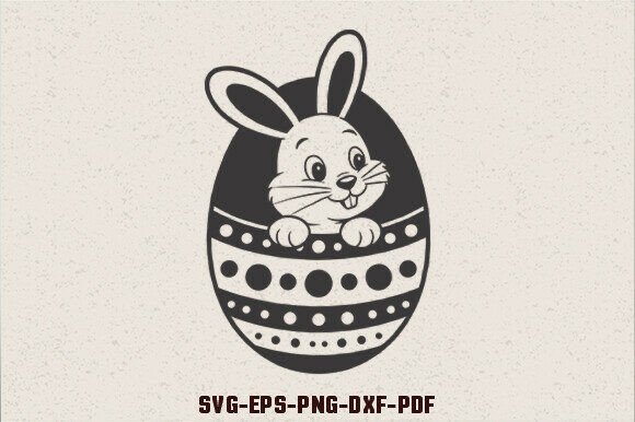 Cute Easter Bunny Peeking over Egg SVG Review