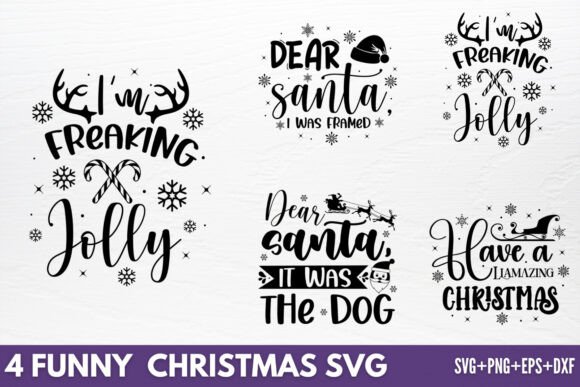 Funny Christmas SVG: 4 Designs for Real Embroidery Projects