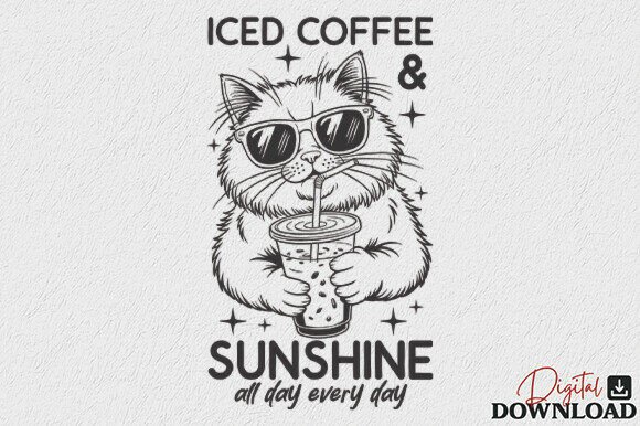 Iced Coffee Sunshine Funny Cat SVG Review for Real Embroidery Use