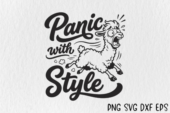 Panic with Style SVG, Funny Llama PNG