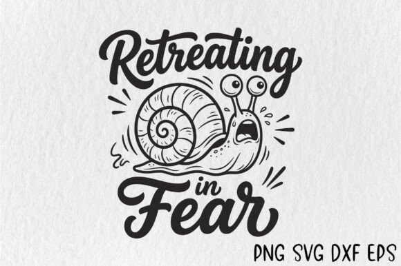 Retreating in Fear SVG, Funny Snail SVG