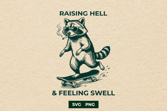 Retro Skater Raccoon Raising Hell SVG Review